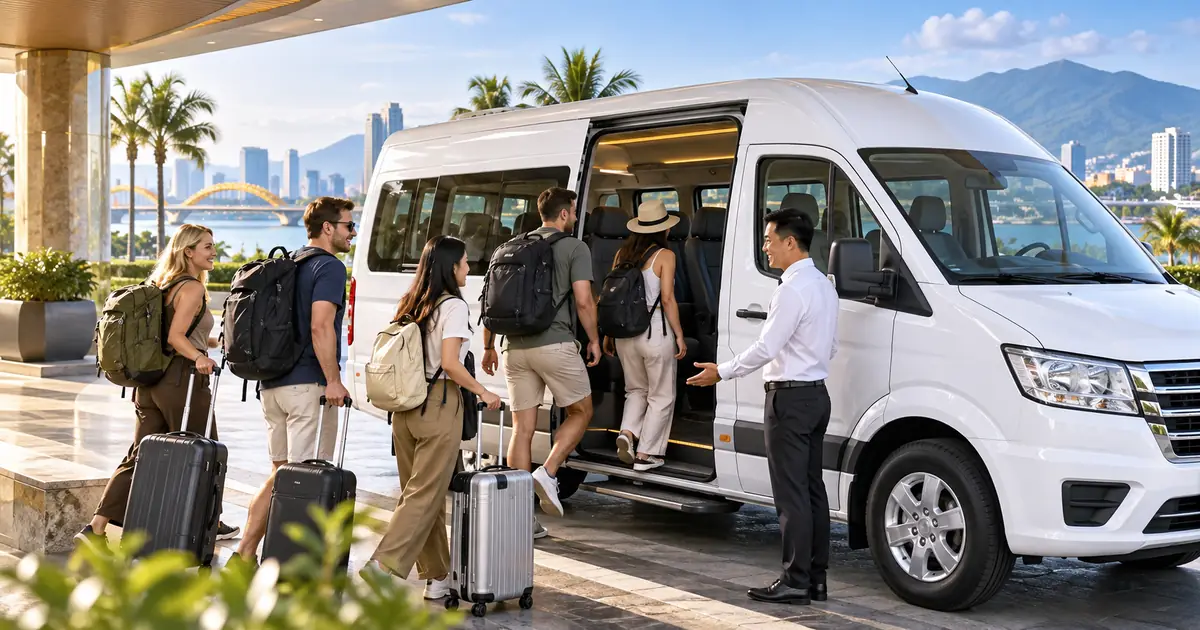 Da Nang 16 Seater Van with Driver route reference image