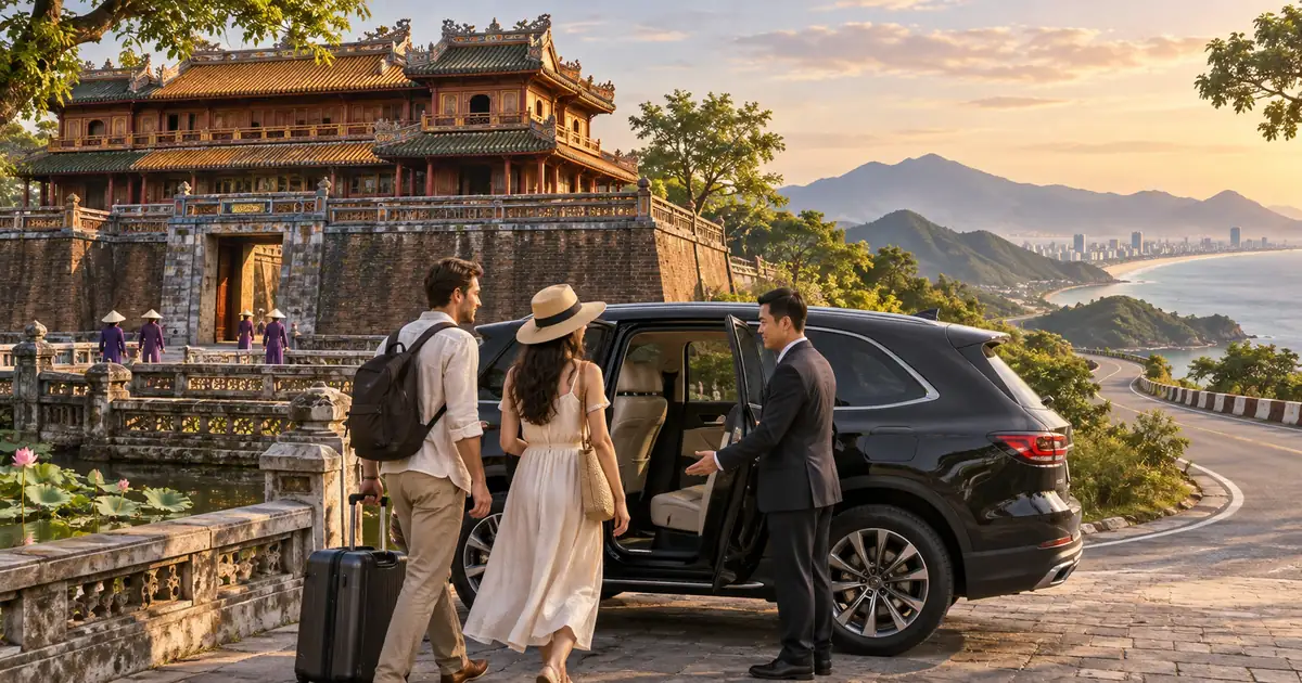 Da Nang Airport to Hue Private Car route reference image