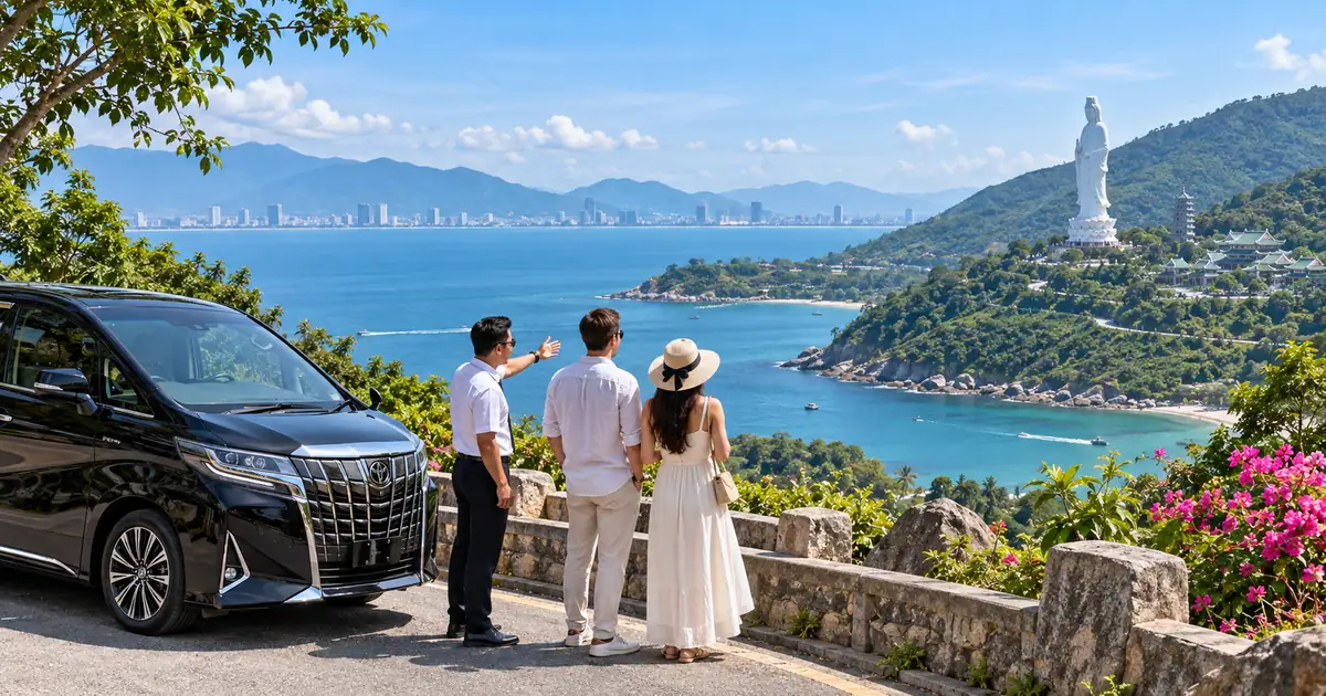Da Nang to Son Tra Peninsula Private Car route reference image