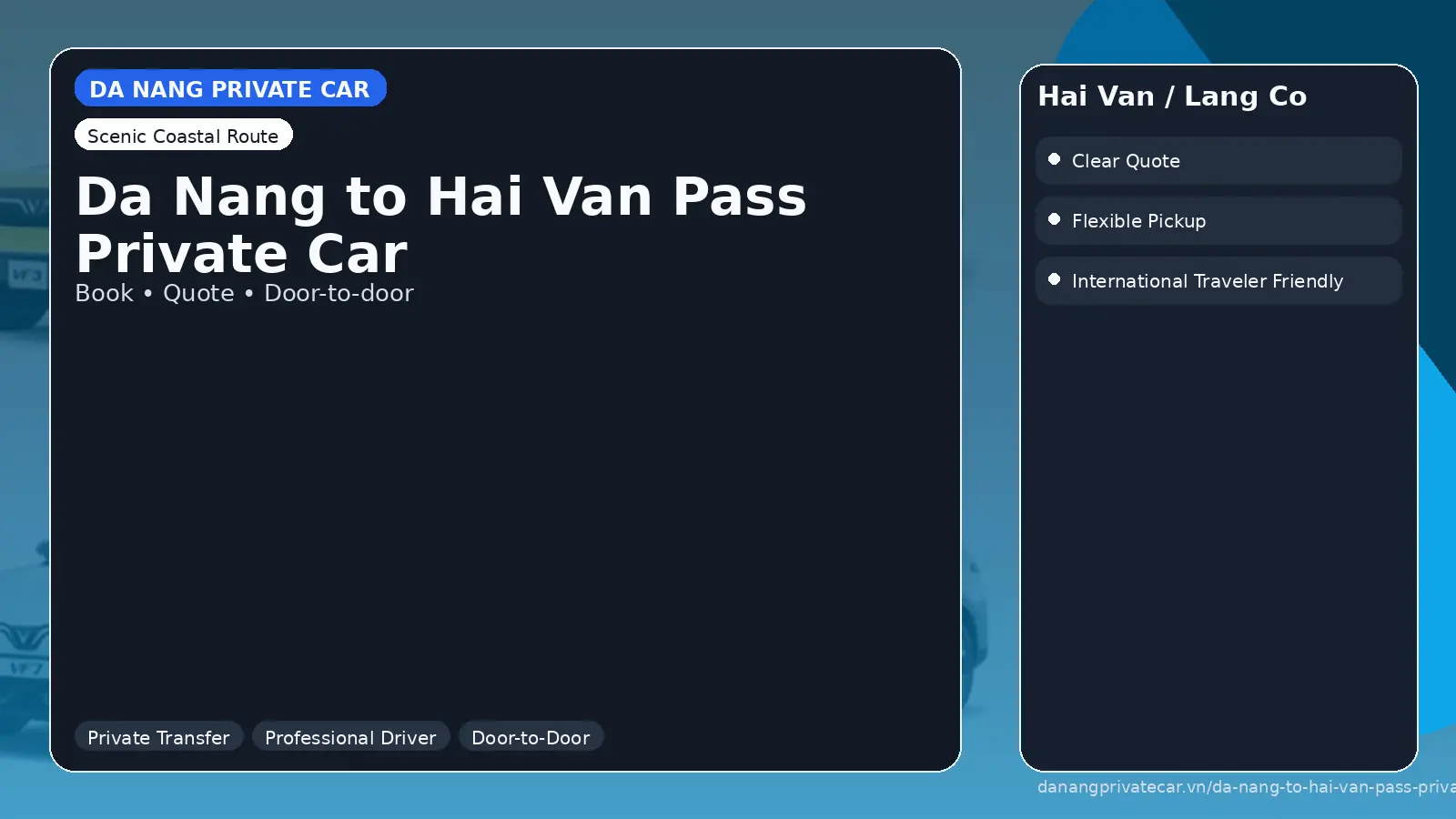 Da Nang to Hai Van Pass Private Car route reference image