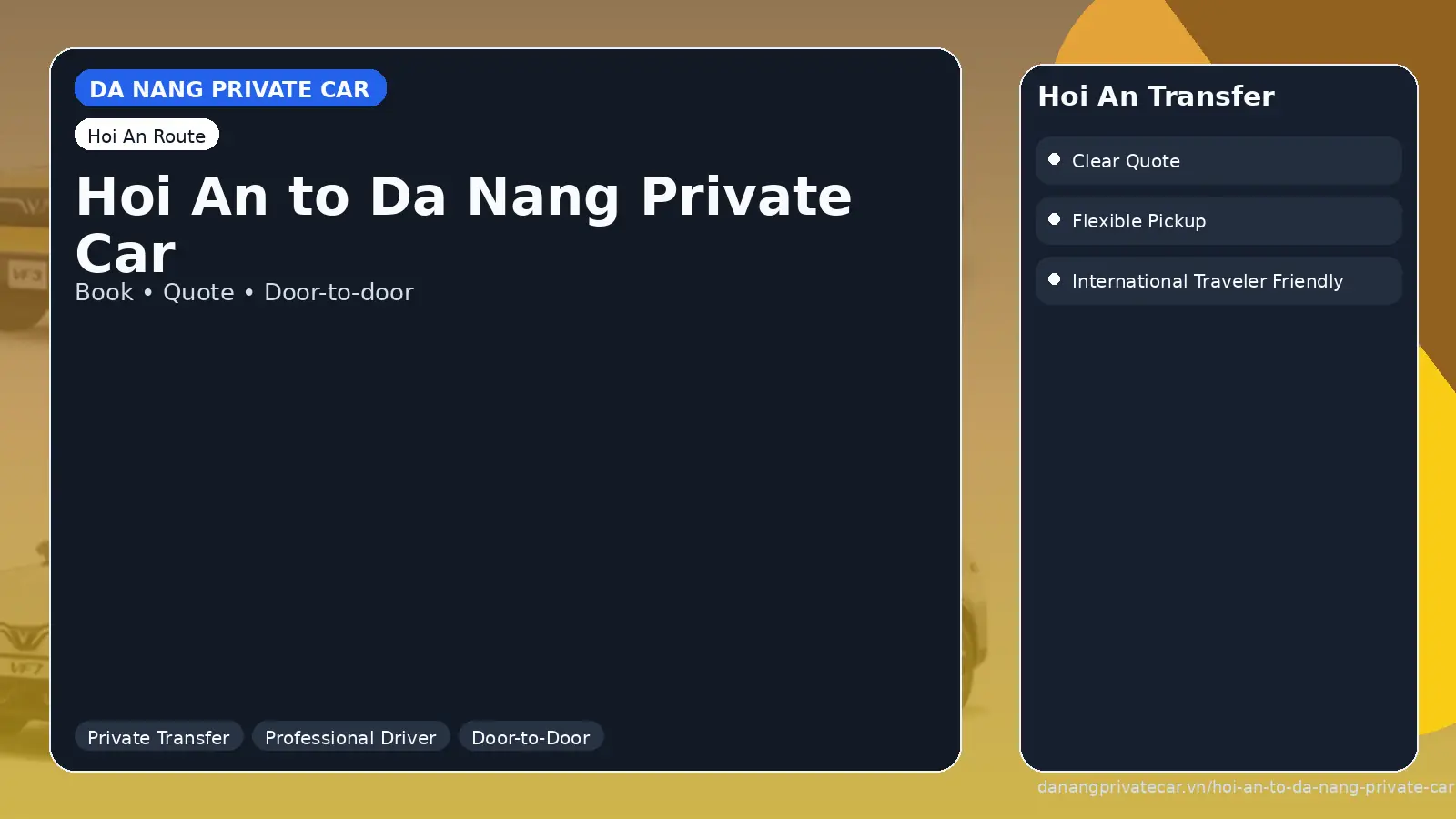Hoi An to Da Nang Private Car route reference image